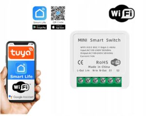 PRZEKAŹNIK WŁĄCZNIK PRZEŁĄCZNIK ŚWIATŁA WiFi DOPUSZKOWY 16A MINI SMART TUYA