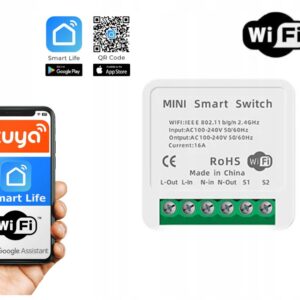 PRZEKAŹNIK WŁĄCZNIK PRZEŁĄCZNIK ŚWIATŁA WiFi DOPUSZKOWY 16A MINI SMART TUYA