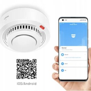CZUJNIK DYMU WIFI TUYA DETEKTOR DYMU WIFI ALARM DŹWIĘKOWY/ŚWIETLNY BIAŁY