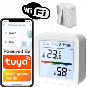 Inteligentny Termometr- CZUJNIK TEMPERATURY I WILGOTNOŚCI TUYA SMART WI FI