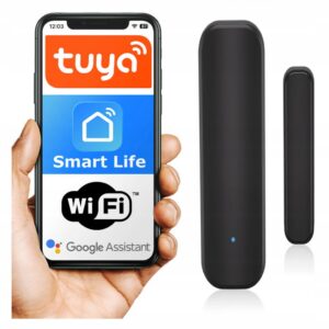 WI FI CZUJNIK OTWARCIA DRZWI I OKNA CZARNY NA BATERIE TUYA SMART
