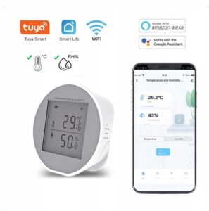 TUYA WI FI CZUJNIK TEMPERATURY I WILGOTNOŚCI HIGROMETR DETEKTOR SMART LIFE