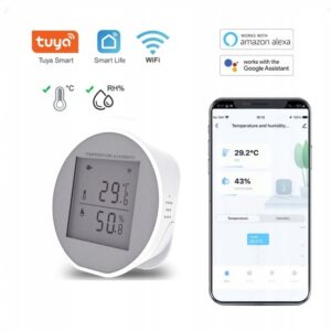 TUYA WI FI CZUJNIK TEMPERATURY I WILGOTNOŚCI HIGROMETR DETEKTOR SMART LIFE