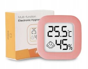 Mini RÓŻOWY LCD CYFROWY TERMOMETR HIGROMETR TEMPERATURA DOMOWY MIERNIK