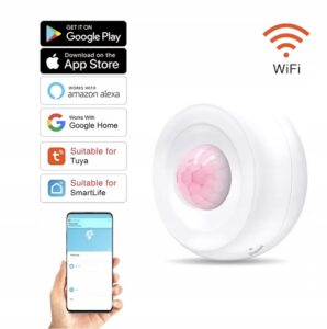 CZUJNIK RUCHU WIFI PIR TUYA SMART LIFE NA BATERIE I KABEL DETEKTOR RUHU