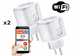 WiFi 2x INTELIGENTNA WTYCZKA GNIAZDA TUYA WTYCZKA 20A PROGRAMATOR CZASOWY