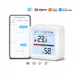 Zigbee CZUJNIK TEMPERATURY WILGOTNOŚCI TERMOMETR WYŚWIETLACZ LCD TUYA SMART