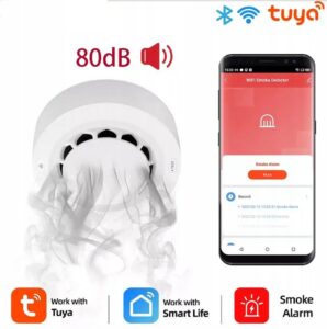 CZUJNIK DYMU DETEKTOR OGNIA WIFI ALARM BEZPRZEWODOWY TUYA WIFI