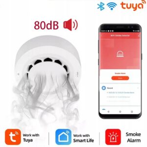 CZUJNIK DYMU DETEKTOR OGNIA WIFI ALARM BEZPRZEWODOWY TUYA WIFI