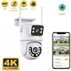 ZEWNĘTRZNA KAMERA 4K DWA OBIEKTYWY WIFI 8MPx/6 APLIKACJA DUO KAMERY
