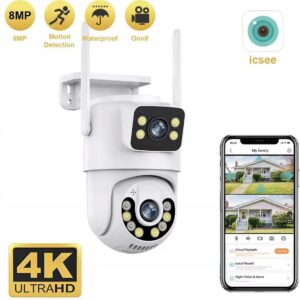 ZEWNĘTRZNA KAMERA 4K DWA OBIEKTYWY WIFI 8MPx/6 APLIKACJA DUO KAMERY