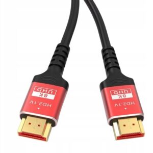 KABEL HDMI 2.1 ULTRA HDR 8K 60Hz 4K 120Hz VRR QMS ALLM QFT 1.5m CZERWONY