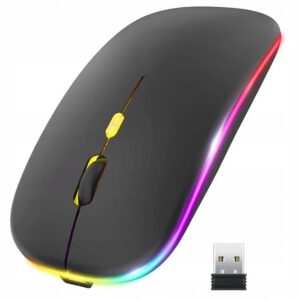 BEZPRZEWODOWA MYSZKA BLUETOOTH/USB ERGONOMICZNA CICHA ŁADOWANA CZARNA