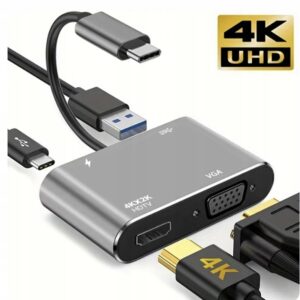 Adapter typu C na HDTV+VGA+U3+PD 4K Koncentrator adaptera 4 w 1 typu C