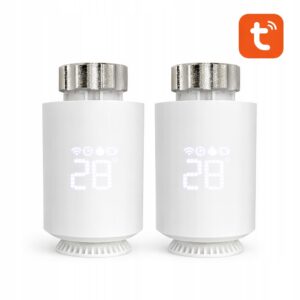 2x Inteligentny Termostat Zawór Głowica Grzejnikowy z LCD Me167 Zigbee Tuya