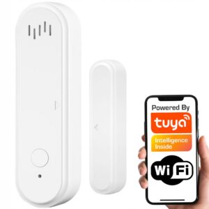 Czujnik drzwi okna WiFi TUYA z syrena alarm bez bramki AAA Smart Life