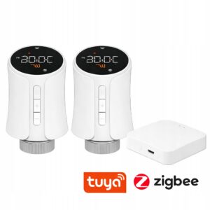 Zestaw 2x Głowica Termostat + Bramka Zigbee WiFi Tuya TERMOSTAT GRZEJNIKOWY