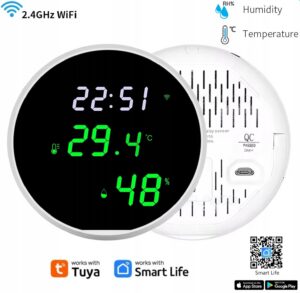 CZUJNIK TEMPERATURY I WILGOTNOŚCI WIFI LCD INTELIGENTNY TERMOMETR HIGOMETR