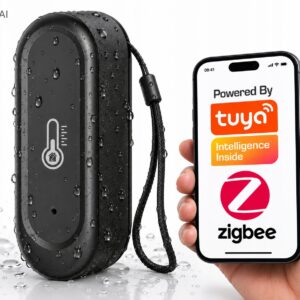 Czujnik temperatury i wilgotności zewnętrzny czarny IP65 ZigBee Tuya