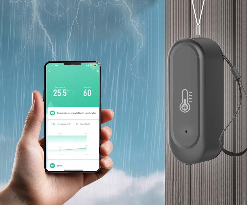Czujnik temperatury i wilgotności zewnętrzny czarny IP65 ZigBee Tuya - obrazek 9